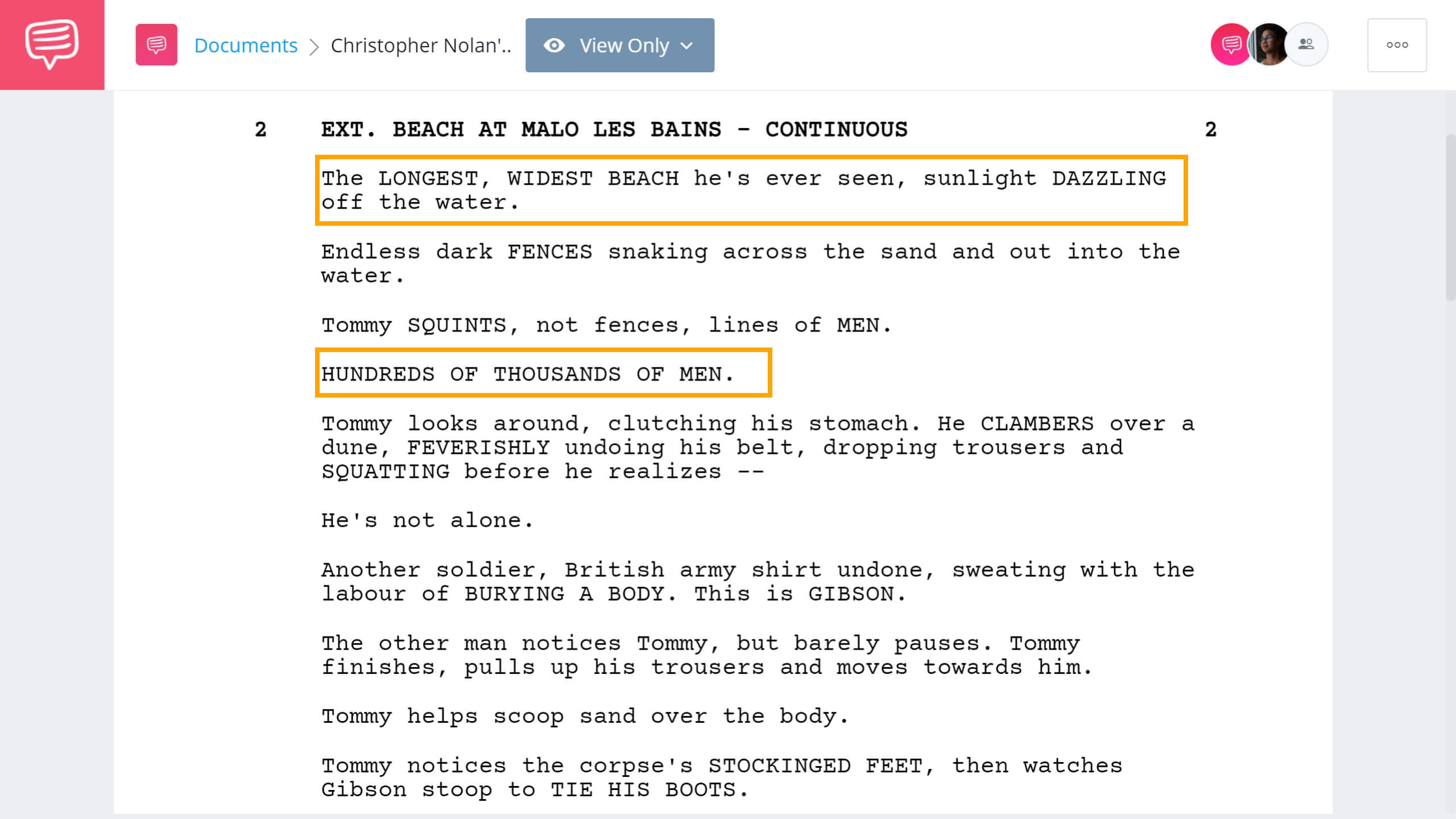Christopher Nolan Writing Process - Dunkirk Script Example - StudioBinder Screenwriting Software